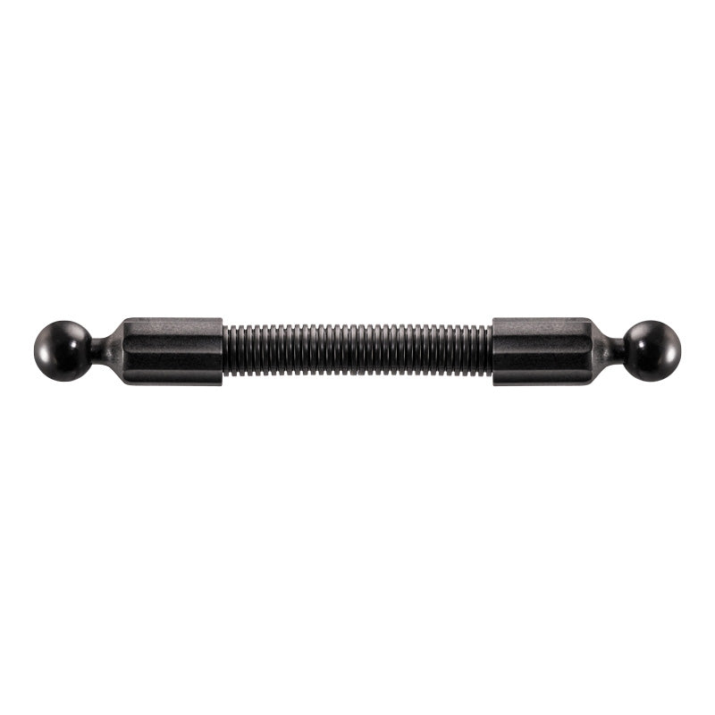 The 10 inch Double Socket Arm Extension Pole features 25mm (1 inch) ball ends on both sides, perfect as an extension for Arkon Robust Mounts. Displayed against a white background.