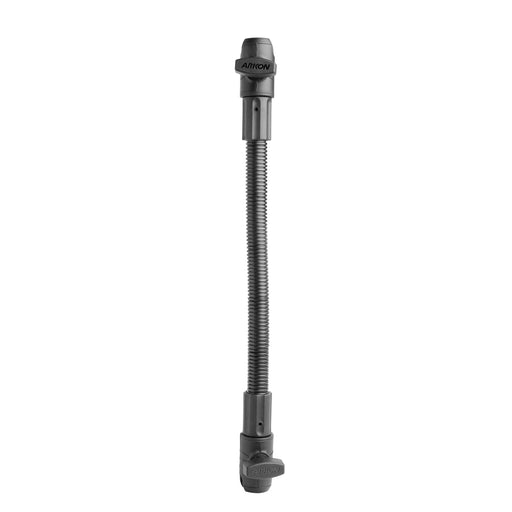 The 16.50 OCTO™ Extension Pole with Socket Arm is a flexible black metal pole with plastic connectors at both ends, ideal for plumbing or mechanical use. It is shown against a plain white background.