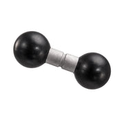 A 25mm (1 inch) Ball to 25mm Ball Adapter, black and barbell-shaped with two spherical ends joined by a short metallic middle, similar to an Arkon Robust Mount, isolated on a white background.