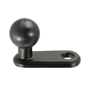 The 25mm Ball to 11mm Bolt Head Adapter features a black metal base with a 25mm ball mount on one end and an oval plate with an 11mm bolt hole on the other, ideal for securely adding accessories or devices to your setup.