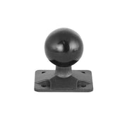The 4-Hole AMPS to 38mm (1.5 inch) Ball Adapter, shown on a plain white background, features a black finish, square base, and standard 4-hole AMPS mounting pattern.
