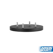 An 88mm Heavy-Duty Magnetic Base with a black round design, 4-hole AMPS pattern, and four screw bolts is displayed on a white background. The ARKON MOUNTS logo appears in the bottom right corner.