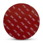 The 90mm VHB Adhesive Steel Disc is round and red with diagonal white 3M VHB adhesive logos, shown on a white background.