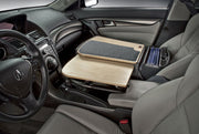The front car interior features the AutoExec GripMaster Car Desk over the passenger seat, complemented by a black mat and a file organizer in the center console to create an efficient mobile workstation. For enhanced productivity, an Arkon Mounts Slim-Grip® Ultra Pro Drill-Base Tablet Mount is also included.