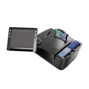 The AutoExec Reach Front Seat Car Desk with LockVise™ Locking Tablet Multi-Angle Mount serves as a versatile mobile workstation, featuring an angled armrest, organized compartments for supplies such as ink bottles and tattoo needles, as well as integrated ink holders—while its secure tablet mount allows convenient access to digital references, seamlessly combining modern convenience with professional functionality.
