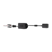 A black Arkon Mounts 60W USB-C & USB-A Charging Harness with exposed red and black wires on one end and a rectangular outlet on the other, designed to support Quick Charge 3.0 for fast, efficient device charging. The adapter is shown against a white background.