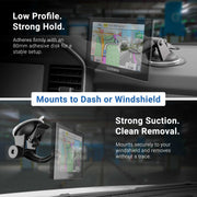 Experience secure and convenient mounting with the Arkon Mounts Windshield or Dashboard Suction Car Mount for Garmin nuvi 40, 50, 1450, and 1200 Series GPS. This low-profile car mount offers strong suction to your car’s dash or windshield for reliable placement and easy removal. Its versatile design integrates seamlessly with your vehicle’s interior while providing a dependable solution compatible with a wide range of Garmin nuvi devices, ensuring all your navigation needs are met.