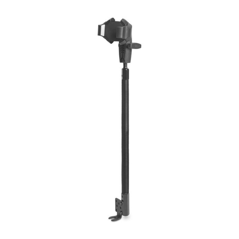 Black adjustable stand on a white background