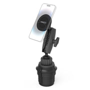 The Phone Cup Holder Mount with Magnetic Holder - MagSafe Compatible - 25mm securely holds your smartphone in a vertical position with a strong circular magnetic attachment, making it the perfect MagSafe-compatible magnetic phone holder for your daily drive.