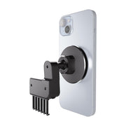 Magnetic Vent Phone Mount for Tesla Model 3 2017–2022 & Model Y 2020–2023 with a vent-clip arm attached to the back of a smartphone.