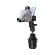 The Phone Cup Holder Mount with LockVise™ Locking Holder - 25mm securely holds your smartphone upright in your vehicle’s cup holder, featuring a rotating mechanism and grip handle for easy adjustment. The LockVise™ locking system ensures your device stays firmly in place, even on bumpy roads.