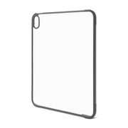 The Arkon Mounts iPad 10th Gen Standard Case is a clear, slim cover with black edges that stands upright and features a camera opening in the top left corner.