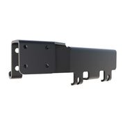 The Arkon Mounts Ford Transit 2020–2025 Mounting Bracket is a black metal bracket featuring four screw holes on one end and three hook-like extensions on the other. Designed for mounting or holding objects, it includes an AMPS mounting base for versatile compatibility. This bracket is ideal for securing devices in Ford Transit vehicles without the need for drilling and is shown against a white background.