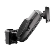 XMS™ U-Bolt Mount with AMPS mounting plate, featuring a black adjustable arm bracket with a rectangular AMPS interface, designed to support devices such as monitors or small TVs. The arm includes a locking lever to secure the desired angle.