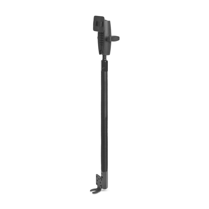 Black adjustable stand on a white background