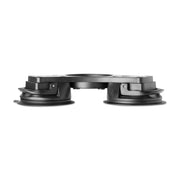The Double Splitter Bar Plate with Suction Mounts and AMPS Base, shown from the side on a white background, provides secure attachment and enhanced stability with its dual suction cups and central circular opening.