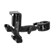 LockVise™ Metal Locking Tablet Clamp Mount with 3.75” Arm is a black adjustable clamp featuring a bracket and screw, designed to securely attach and hold devices to bicycles or other tube-like structures. This versatile metal mount serves as a locking tablet holder, providing reliable support and stability for your device.