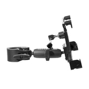 The LockVise™ Locking Tablet Clamp Mount with 3.75” Arm is a black, heavy-duty adjustable mount featuring clamps and a swivel arm, designed to securely hold your tablet or accessory and provide stability during demanding use. Shown against a white background.