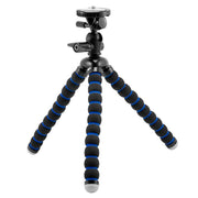 The Camera Tripod Mount for Mevo Live Streaming Camera features flexible black and blue foam legs, a tripod mount on top, and is ideal for attaching your phone, action cam, or Mevo for live streaming video.