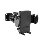 The Drill-Base Mega Grip™ Phone Mount features padded grips, an adjustable arm, and a 4-hole AMPS base for secure wall-mounting, keeping your iPhone, Galaxy, Note, or other smartphones firmly in place.