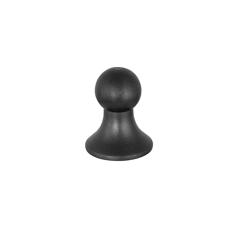 A black chess pawn is centered on a white background, reminiscent of a close-up captured with the Female Camera 1/4-20 Threaded Pattern to 17mm Ball Adapter.