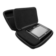 A black padded hard shell GPS Case for Garmin, Magellan, and TomTom GPS with 5 to 7-inch screens is open, showing a device securely fitted in a molded compartment.