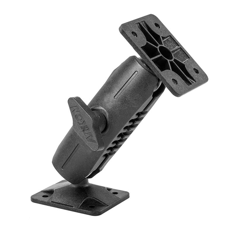 The Heavy-Duty Car or Wall Drill-Base Mount securely attaches cameras, GPS units, satellite radios, and video cameras to flat surfaces and features AMPS compatibility with an adjustable, rotatable joint for optimal positioning.