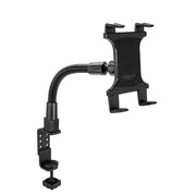 The Heavy-Duty Slim-Grip® Tablet Clamp Mount features a flexible gooseneck arm and clamp, ideal for securely attaching tablets to desks or tables.