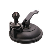 The Heavy-Duty Windshield Suction Base with Metal 20mm Ball is a black, round vacuum suction cup with lever handle and knob, built for lifting glass or smooth surfaces. Shown on a white background.