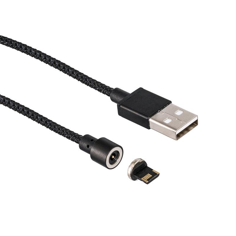 The Magnetic USB to Lightning Charge Cable features a braided design and detachable adapter, ideal for fast charging or data transfer with iPhone and compatible devices.