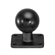 The Metal 4-Hole AMPS to 38mm (1.5 inch) Ball Adapter is a black metal hitch ball with a square base featuring four bolt holes, shown against a white background.