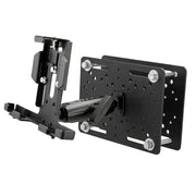 The LockVise™ Metal Locking Forklift Overhead Guard Tablet Mount with 5 Metal Robust™ Shaft securely attaches tablets to flat surfaces with an adjustable metal bracket, clamp, and multiple mounting holes for forklifts or other electronic devices.