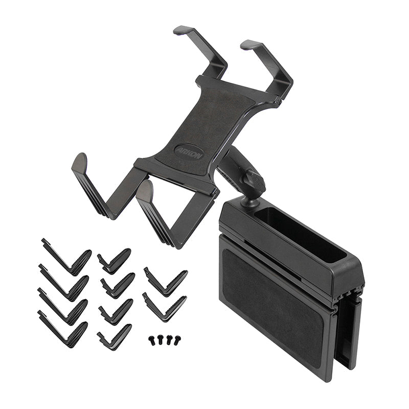 Mobile Portable Printer Car Truck Seat Wedge Mount for Zebra, Epson, and Brother printers displayed on a white background.