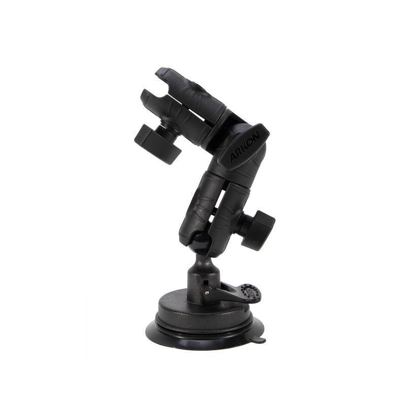 The OCTO™ Series Ratcheting Suction Mount is a black, adjustable windshield phone/tablet holder with pivoting joints, shown upright against a white background.