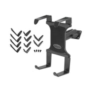 The Portable Mobile Printer Car Truck Drill Base Mount securely holds Zebra, Epson, or Brother printers with interchangeable grips, sturdy rectangular backing, and large bottom arms for stable support.