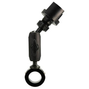 The RoadVise® Phone Holder with Aluminum Handlebar Mount features a 2.75 black adjustable shaft with a clamp and cylindrical end, ideal for securing phone holders or accessories to tubular surfaces.
