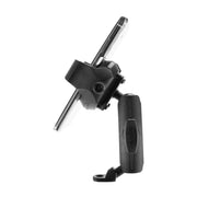 A side view of the RoadVise® Ultra Motorcycle Handlebar Mirror Pinch Bolt Stem Phone and Tablet Mount, with adjustable arm, securely holding a device against a white background—ideal for handlebar mirror mounting setups.