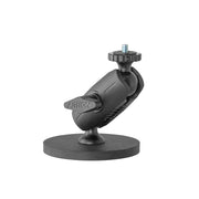 The Robust Magnetic Mount for Cameras and Video Cameras is black with a circular magnetic base, pivoting joint, and top screw knob for 1/4-20 camera attachment. The side features the ARIKON label on a plain white background.