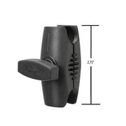 A black plastic ARION locking knob with textured grip is shown beside a 2.75-inch vertical line, designed for Robust™ Series 2.75 inch Metal Mount Shaft (25mm/1 inch ball compatible), displayed on a white background.