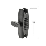 The Robust™ Series 3.75 inch Metal Shaft Arm—25mm compatible—is shown upright beside a vertical ruler to highlight its height, offering a solid custom mounting solution with durable construction.