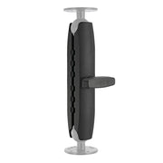 The Robust™ Series 8.5 inch Metal Mount Shaft is a heavy-duty, black adjustable mount with 38mm (1.5 inch) ball compatibility, featuring a central knob and round bases for securely attaching devices or accessories.