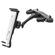 The Slim-Grip® Ultra Car Headrest Mount securely holds iPad, Note, and more in landscape mode with an adjustable arm, attaching to a car’s headrest—ideal for rear seat entertainment or as a convenient tablet holder.