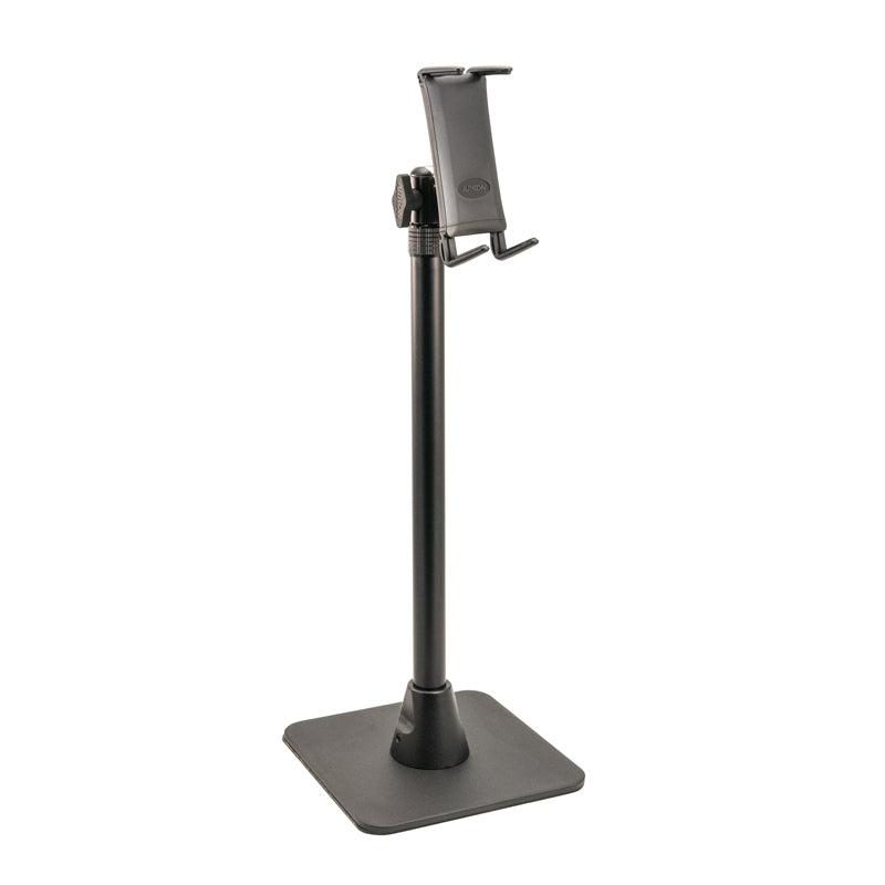 The Slim-Grip® Ultra iPad mini Desk Stand Tablet Holder adjusts from 17 to 29 inches tall, making it perfect for live streaming or holding your device upright on any flat surface.