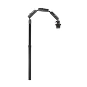 The TW Broadcaster RoadVise® Live Streaming Mount Upgrade Part is a black, adjustable pole with multiple joints and a clamp holder—perfect for positioning devices overhead during live streaming or video recording.