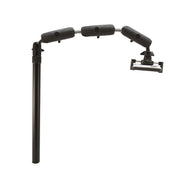 The TW Broadcaster RoadVise® Live Streaming Mount Upgrade Part is a black adjustable arm with three joints and a flat plate, perfect as an overhead video stand for holding devices during live streaming.