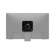 Rear view of a computer monitor featuring the VESA 75 / VESA 100 to 57mm (2.25 inch) Ball Mount Adapter Plate, with the square mounting plate centered above the stand connection point.