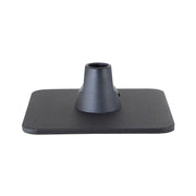 A black, rectangular Weighted Base for Remarkable Creator Pro with a central cylindrical holder, designed to securely support or mount compatible stands, is displayed on a plain white background.